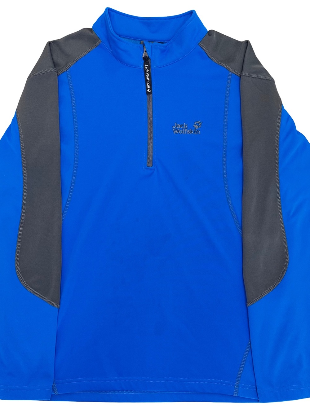 Jack Wolfskin Men’s Royal Blue and Gray Half-Zip Performance Jacket
